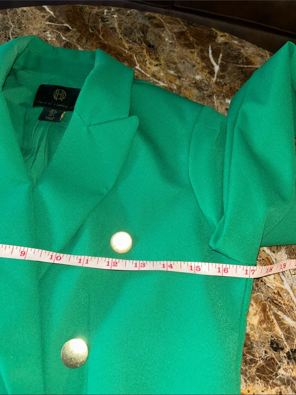 House Of Harlow 1960  Double-Breasted Green Blazer Jacket